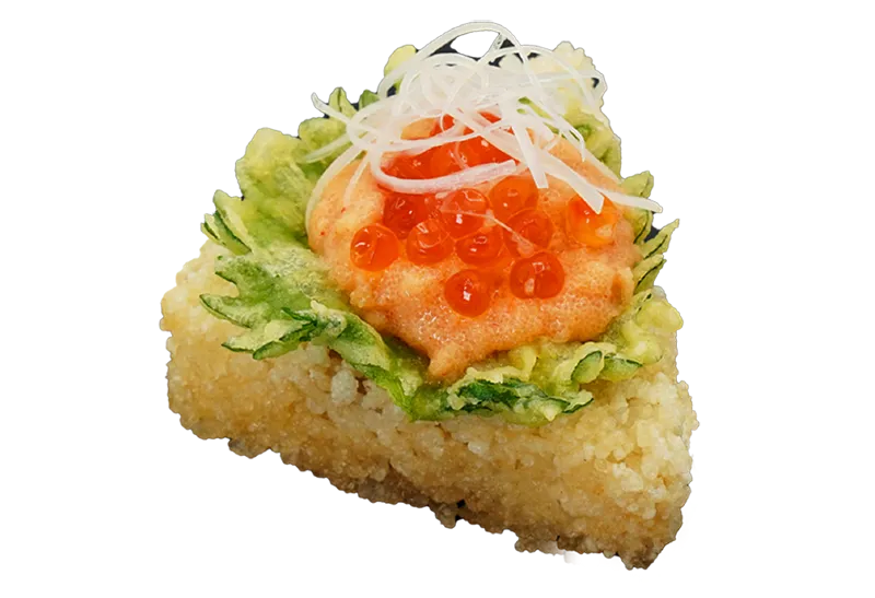 Crispy Onigiri with mentaiko spicy cod roe